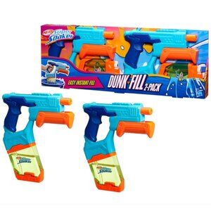 Nerf Super Soaker Dunk-Fill Water Blaster 2-Pack, Instant Fill 10.1 Fluid Ounce